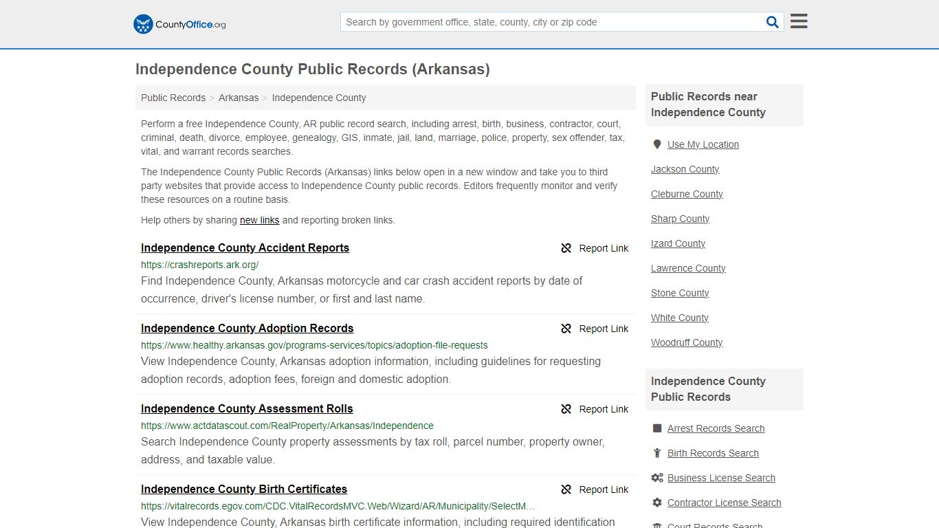 Independence County Public Records (Arkansas) - County Office